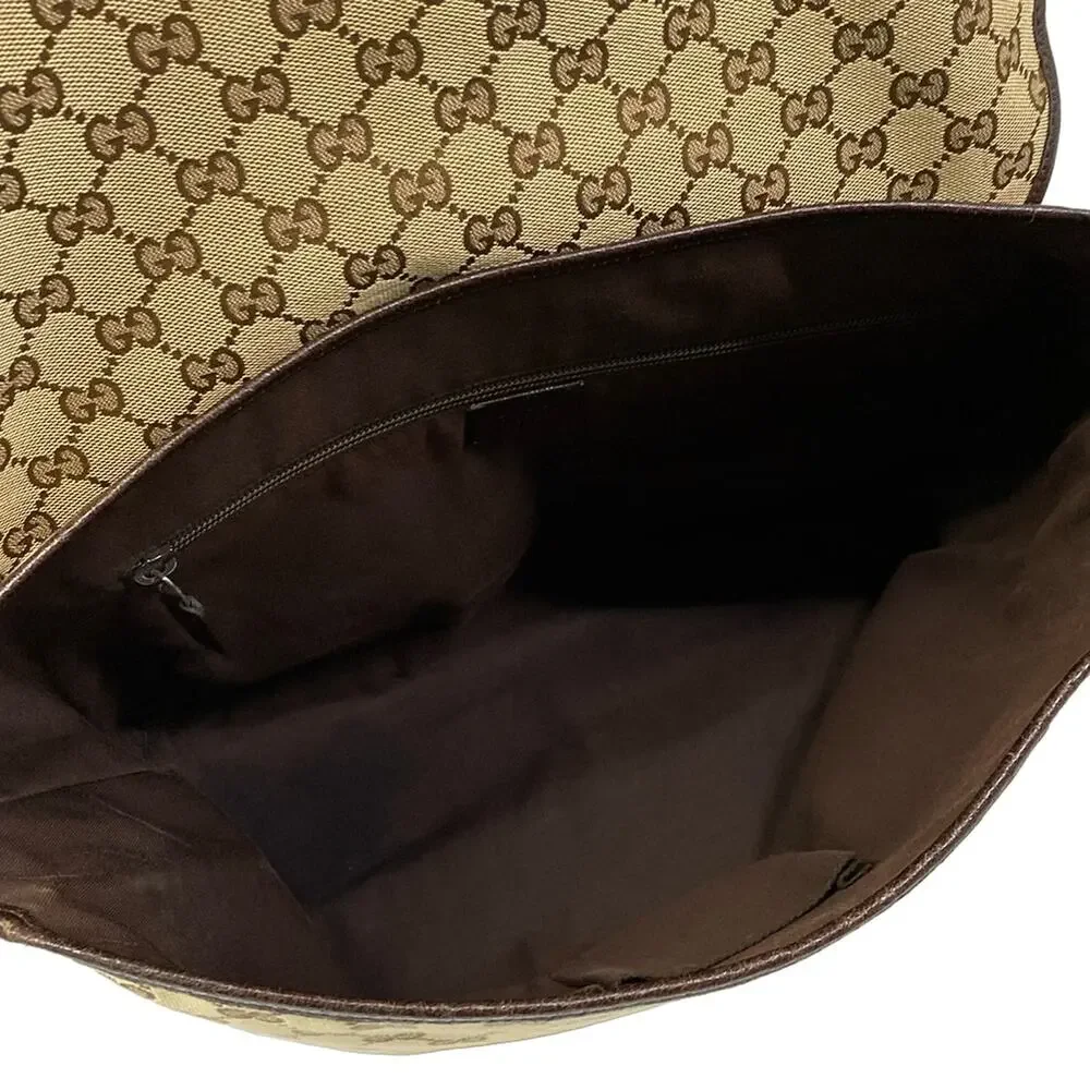 Gucci GG/Shelly Shoulder Bag 233052 Beige Dark Brown Jacquard Leather - Picture 7 of 15